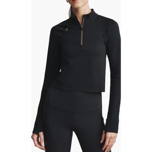 Rhone Breakaway Seamless Half Zip featuring a gold-toned zipper black size S NWT